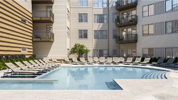 Extensive resort inspired pool deck